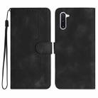 For Samsung Galaxy Note10 4G/5G Heart Pattern Skin Feel Leather Phone Case(Black) - 1