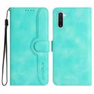 For Samsung Galaxy Note10 4G/5G Heart Pattern Skin Feel Leather Phone Case(Light Blue) - 1