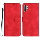 For Samsung Galaxy Note10+ Heart Pattern Skin Feel Leather Phone Case(Red) - 1