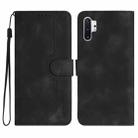 For Samsung Galaxy Note10+ Heart Pattern Skin Feel Leather Phone Case(Black) - 1