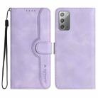 For Samsung Galaxy Note20 Heart Pattern Skin Feel Leather Phone Case(Purple) - 1