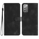 For Samsung Galaxy Note20 Heart Pattern Skin Feel Leather Phone Case(Black) - 1