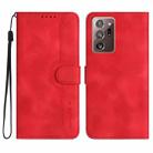 For Samsung Galaxy Note20 Ultra Heart Pattern Skin Feel Leather Phone Case(Red) - 1