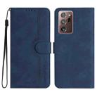 For Samsung Galaxy Note20 Ultra Heart Pattern Skin Feel Leather Phone Case(Royal Blue) - 1