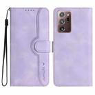 For Samsung Galaxy Note20 Ultra Heart Pattern Skin Feel Leather Phone Case(Purple) - 1