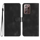For Samsung Galaxy Note20 Ultra Heart Pattern Skin Feel Leather Phone Case(Black) - 1