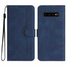 For Samsung Galaxy S10 Heart Pattern Skin Feel Leather Phone Case(Royal Blue) - 1