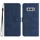 For Samsung Galaxy S10e Heart Pattern Skin Feel Leather Phone Case(Royal Blue) - 1