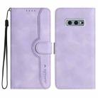 For Samsung Galaxy S10e Heart Pattern Skin Feel Leather Phone Case(Purple) - 1