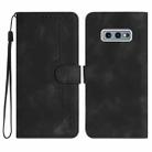 For Samsung Galaxy S10e Heart Pattern Skin Feel Leather Phone Case(Black) - 1