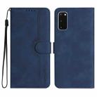 For Samsung Galaxy S20 Heart Pattern Skin Feel Leather Phone Case(Royal Blue) - 1