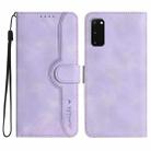 For Samsung Galaxy S20 Heart Pattern Skin Feel Leather Phone Case(Purple) - 1