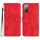 For Samsung Galaxy S20 FE 5G Heart Pattern Skin Feel Leather Phone Case(Red) - 1