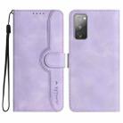 For Samsung Galaxy S20 FE 5G Heart Pattern Skin Feel Leather Phone Case(Purple) - 1