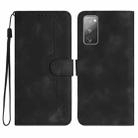 For Samsung Galaxy S20 FE 5G Heart Pattern Skin Feel Leather Phone Case(Black) - 1