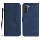 For Samsung Galaxy S21 5G Heart Pattern Skin Feel Leather Phone Case(Royal Blue) - 1