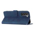 For Samsung Galaxy S21 5G Heart Pattern Skin Feel Leather Phone Case(Royal Blue) - 3