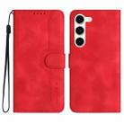 For Samsung Galaxy S23 5G Heart Pattern Skin Feel Leather Phone Case(Red) - 1