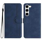 For Samsung Galaxy S23 5G Heart Pattern Skin Feel Leather Phone Case(Royal Blue) - 1