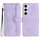 For Samsung Galaxy S23 5G Heart Pattern Skin Feel Leather Phone Case(Purple) - 1
