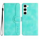 For Samsung Galaxy S23 5G Heart Pattern Skin Feel Leather Phone Case(Light Blue) - 1