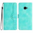 For Samsung Galaxy Xcover 4/4s Heart Pattern Skin Feel Leather Phone Case(Light Blue) - 1