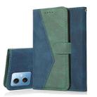 For Xiaomi Redmi Note 12 5G Dual-color Stitching Leather Phone Case(Blue Green) - 1