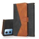 For Xiaomi Redmi Note 12 5G Dual-color Stitching Leather Phone Case(Black Brown) - 1