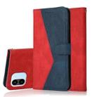 For Xiaomi Redmi A1 Dual-color Stitching Leather Phone Case(Red Blue) - 1