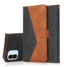 For Xiaomi Redmi A1 Dual-color Stitching Leather Phone Case(Black Brown) - 1
