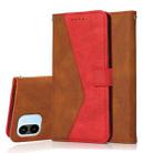 For Xiaomi Redmi A1 Dual-color Stitching Leather Phone Case(Brown Red) - 1