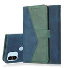 For Xiaomi Redmi A1+ Dual-color Stitching Leather Phone Case(Blue Green) - 1