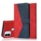 For Xiaomi Redmi A1+ Dual-color Stitching Leather Phone Case(Red Blue) - 1