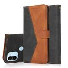 For Xiaomi Redmi A1+ Dual-color Stitching Leather Phone Case(Black Brown) - 1