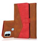 For Xiaomi Redmi A1+ Dual-color Stitching Leather Phone Case(Brown Red) - 1