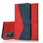 For Xiaomi Redmi 11 Prime 4G Dual-color Stitching Leather Phone Case(Red Blue) - 1