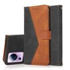 For Xiaomi Civi 2 Dual-color Stitching Leather Phone Case(Black Brown) - 1