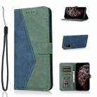 For Xiaomi Mi 10T 5G Dual-color Stitching Leather Phone Case(Blue Green) - 1