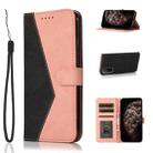 For Xiaomi Mi 10T 5G Dual-color Stitching Leather Phone Case(Black Rose Gold) - 1