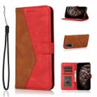 For Xiaomi Mi 10T 5G Dual-color Stitching Leather Phone Case(Brown Red) - 1