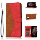 For Xiaomi Mi 11 Lite Dual-color Stitching Leather Phone Case(Brown Red) - 1