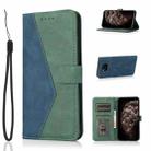 For Xiaomi Poco X3 Dual-color Stitching Leather Phone Case(Blue Green) - 1