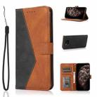 For Xiaomi Poco X3 Dual-color Stitching Leather Phone Case(Black Brown) - 1