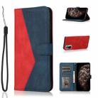 For Xiaomi Redmi Note 10 Dual-color Stitching Leather Phone Case(Red Blue) - 1