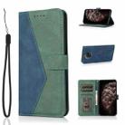 For Xiaomi Redmi Note 9 5G / Note 9T Dual-color Stitching Leather Phone Case(Blue Green) - 1