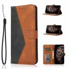 For Xiaomi Redmi Note 9 5G / Note 9T Dual-color Stitching Leather Phone Case(Black Brown) - 1