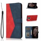 For Xiaomi Redmi Note 9 Pro 5G Dual-color Stitching Leather Phone Case(Red Blue) - 1