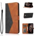 For Xiaomi Redmi Note 8 Pro Dual-color Stitching Leather Phone Case(Black Brown) - 1