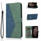 For Xiaomi Redmi Note 8T Dual-color Stitching Leather Phone Case(Blue Green) - 1