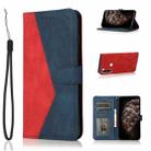 For Xiaomi Redmi Note 8T Dual-color Stitching Leather Phone Case(Red Blue) - 1